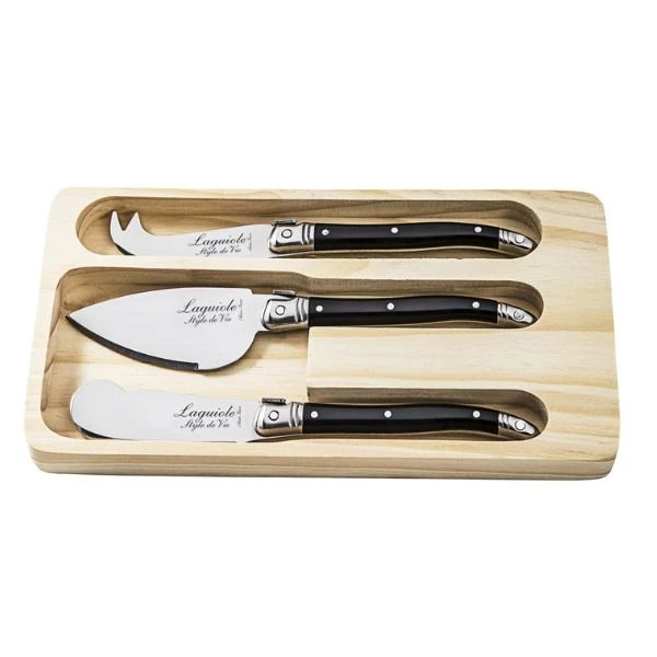 Ostknivar Laguiole Svart Set 3 SdV 530107 by STYLE DE VIE color Svart