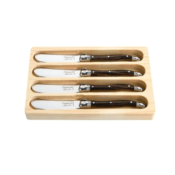 Smörknivar Laguiole Mörkt Trä 4-pack SdV 530114 by STYLE DE VIE color Svart