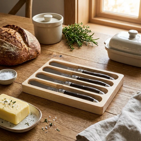 Smörknivar Laguiole Mörkt Trä 4-pack SdV 530114 by STYLE DE VIE color Svart