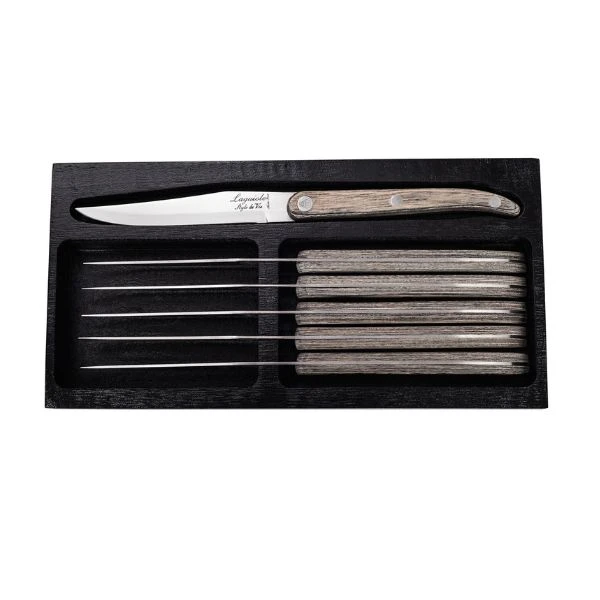 Grillknivar Laguiole Grå Pakka slät 6-pack SdV 530402 by STYLE DE VIE color Svart