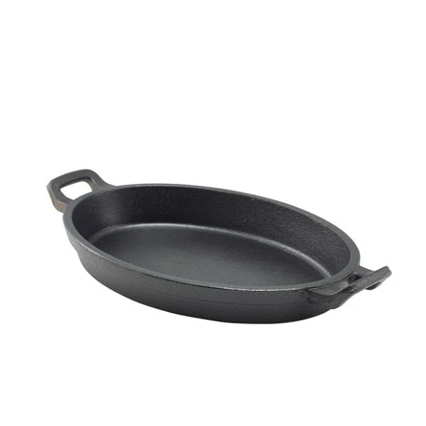Mini Ovalt Gjutjärnsfat 24 x 17,3 x 3,4 cm C247 by Genware color Svart