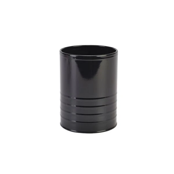 Galvaniserad stålburk 11 cm dia x 14,5 cm svart GSC11BK by Genware color Svart