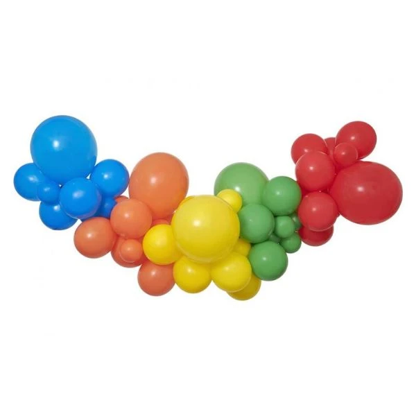 Ballonggirlang Gör-det-själv Regnbåge 65 ballonger + tejp 31300 by Godan color Svart