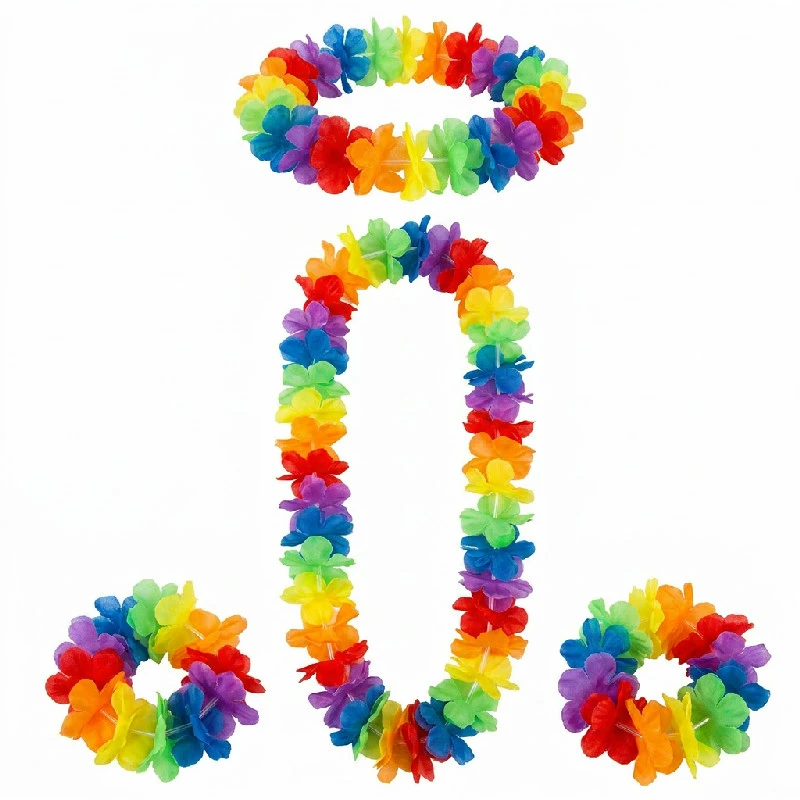 Hawaiiset (halsband, huvudkrans och pannband) 52416 by Godan color Svart