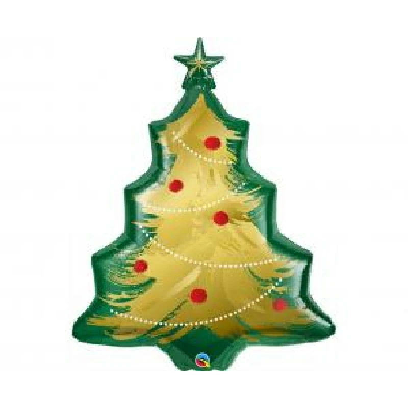 Folieballong 101 cm QL SHP Julgran guld 89972 by Godan color Svart
