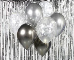 Ballongbukett B&C Silver & Grafit 7 st BB-SRG7 by Godan color Svart