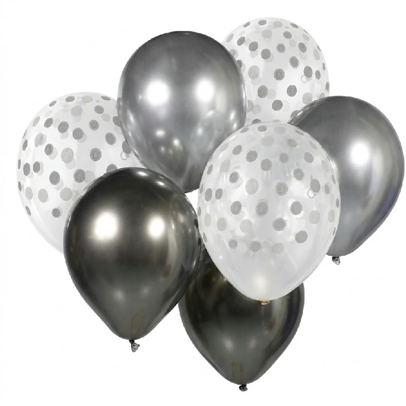 Ballongbukett B&C Silver & Grafit 7 st BB-SRG7 by Godan color Svart