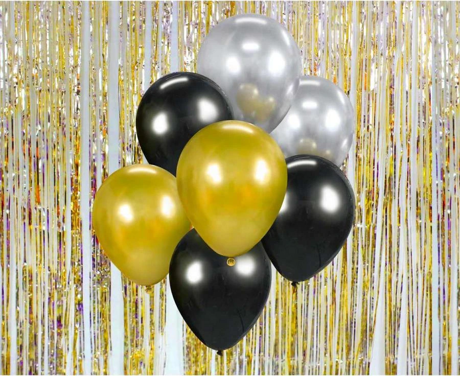 Ballongbukett B&C guld silver svart / 7 st BB-ZSC7 by Godan color Svart