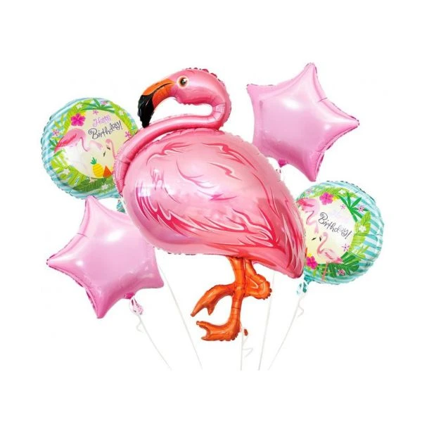 Folieballonger - Flamingoset / 5 st. BZ-HFLA by Godan color Svart
