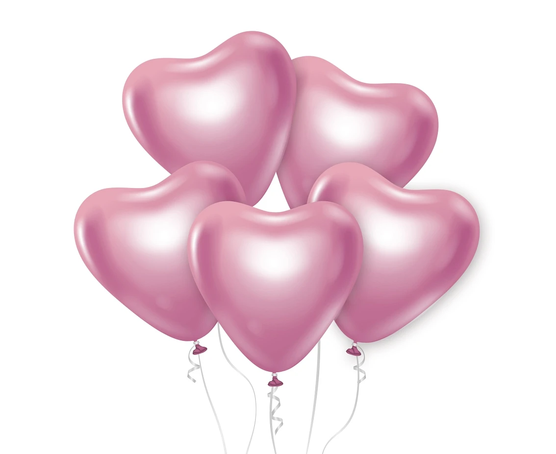 Ballonger Beauty&Charm Platin Rosa Hjärtan 12"/6-pack CB-S6LJ by Godan color Svart
