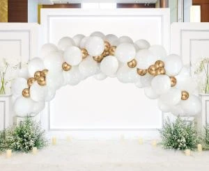 Ballongirlang B&C vit och guld 70 st GB-BZ70 by Godan color Svart