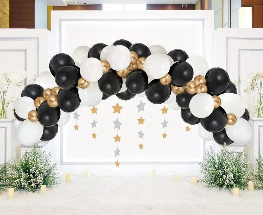 Ballongirlang B&C vit guld och svart 70 st GB-ZC70 by Godan color Svart