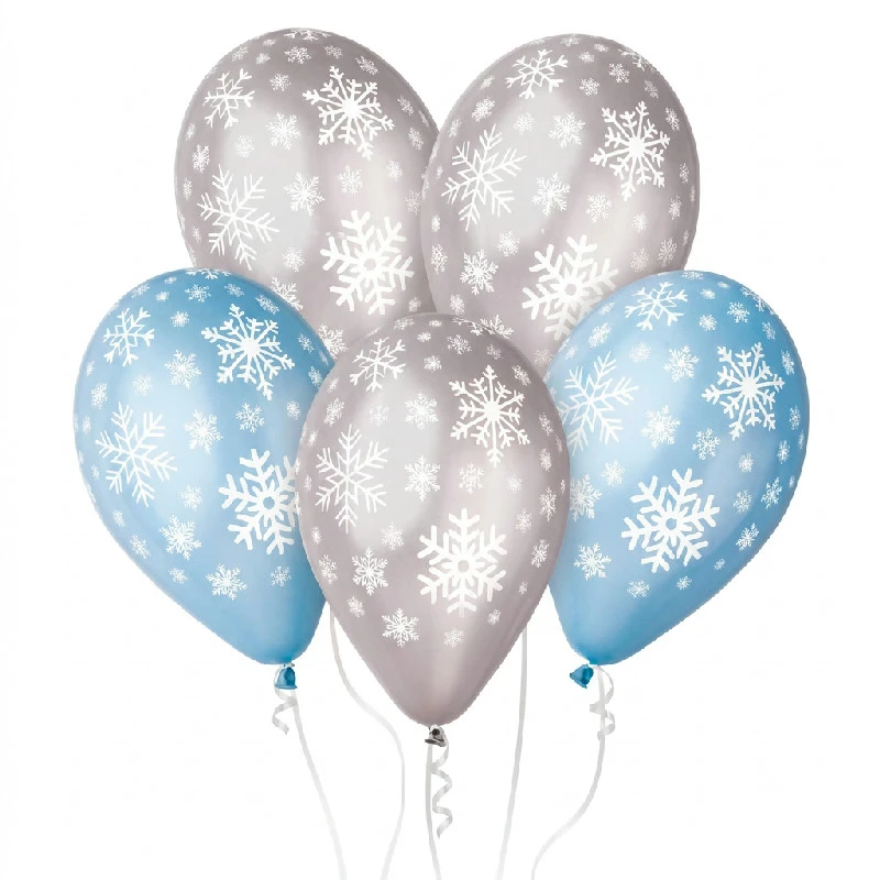 Ballonger "Snöflinga" metallisk - 30 cm / 5 st. GMS110/P141 by Godan color Svart