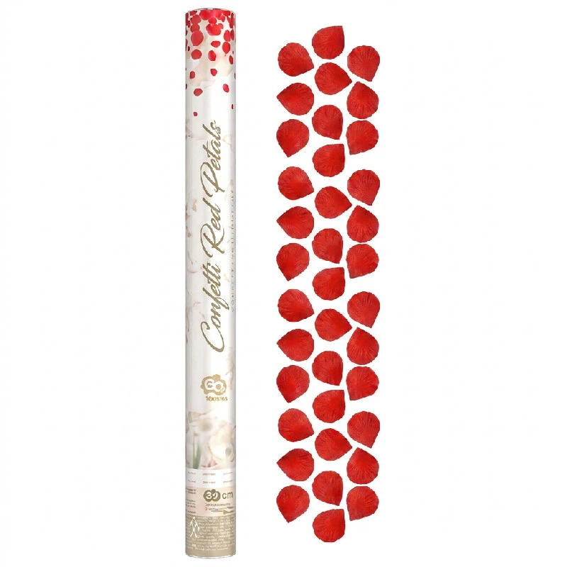 Konfettikanon med rosenblad i textil röd / 60 cm JC-KPPC60 by Godan color Svart