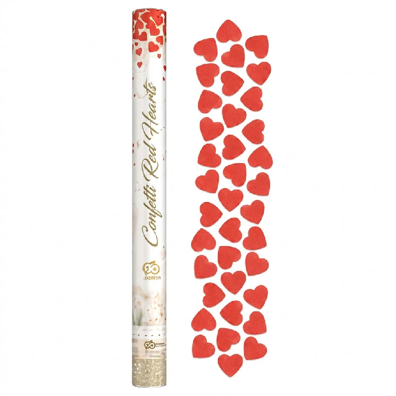 Konfettikanon med röda pappershjärtan - 60 cm JC-KPSC60 by Godan color Svart
