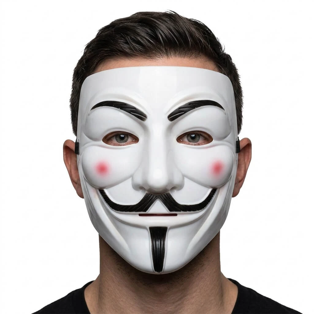 Anonymous Maskeradmask - Vit Plast MPROT-YH by Godan color Svart