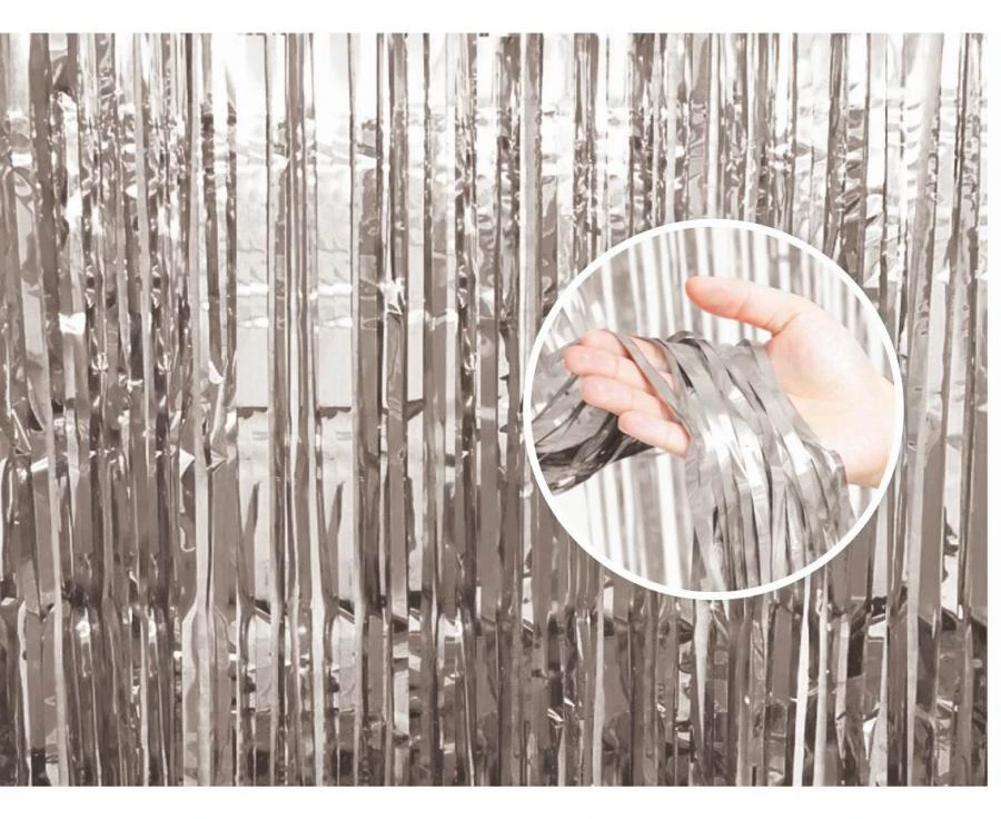 Festgardin silver 90x240 cm PF-KDSR by Godan color Svart