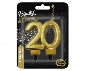 B&C sifferljus - 20 guldmetallic 80 cm PF-SCZ20 by Godan color Svart