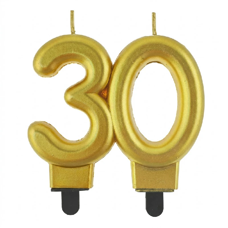 B&C sifferljus 30 metalliskt guld 8 cm PF-SCZ30 by Godan color Svart