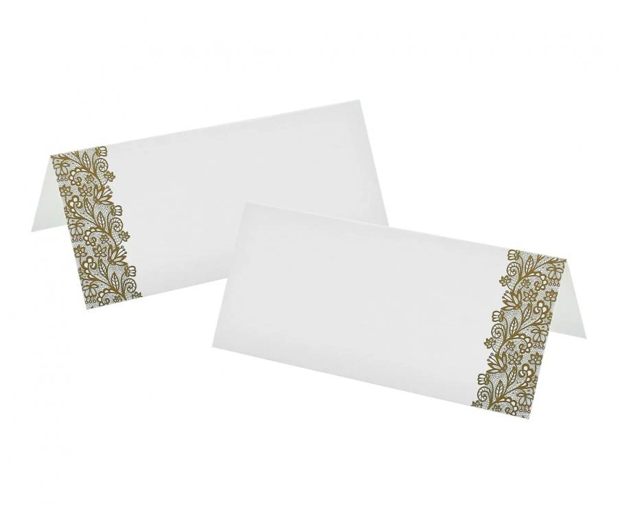 Placeringskort i papper W&C guldtryck 9x10 cm 6 st. PF-WPZN by Godan color Svart