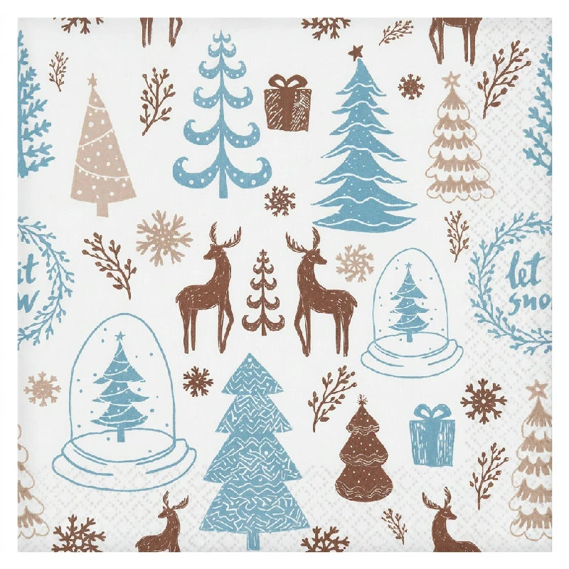 Pappersservetter Hej Vinter vit 33x33 cm 20 st PG-SHWB by Godan color Svart