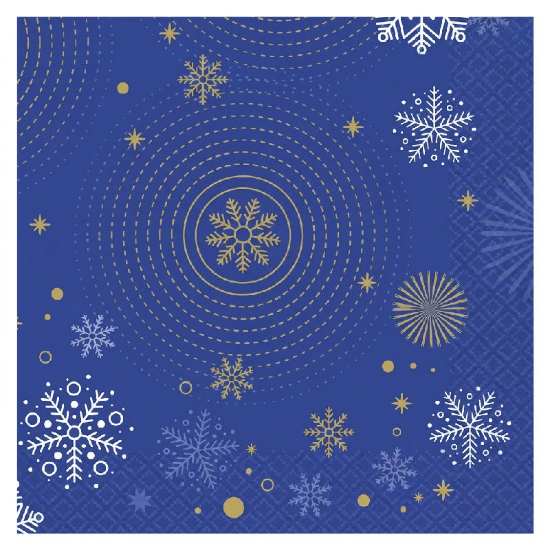 Pappersservetter Marinblå snöflingor 33x33 cm - 20 st PG-SNBS by Godan color Svart