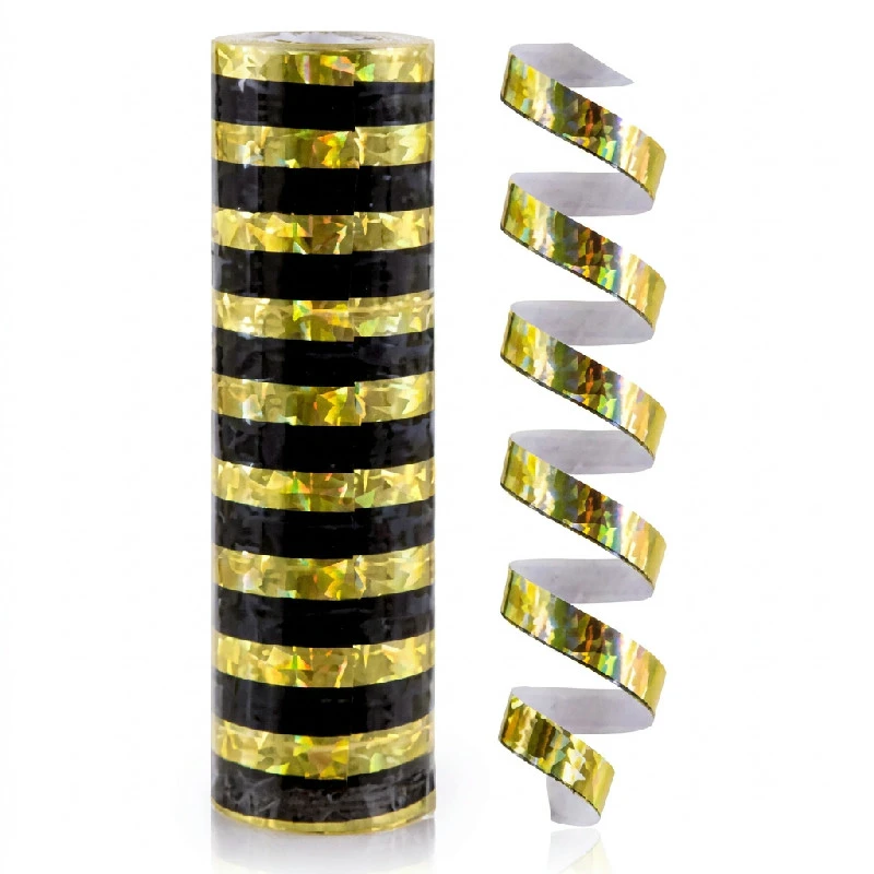 Holografisk streamer guld-svart - 4 m / 1 st PZ-SHZC by Godan color Svart
