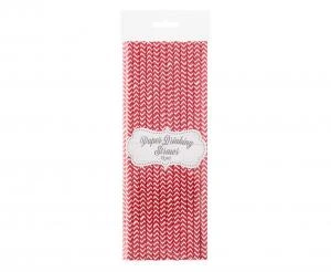 Papperssugrör röd chevron 6x197 mm / 24 st. RP-CS24 by Godan color Svart