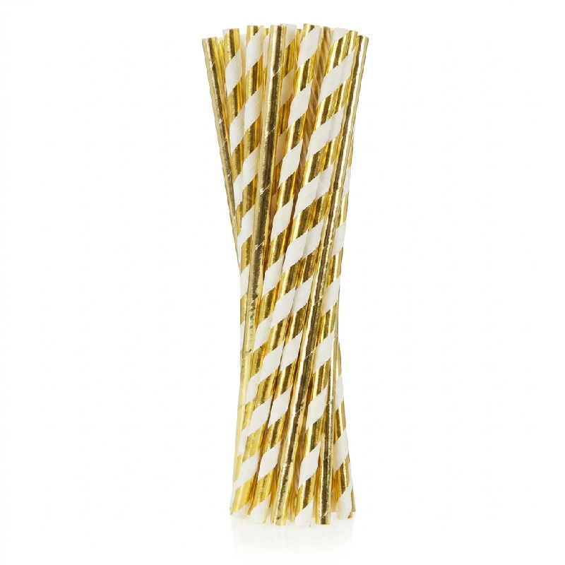 Papperssugrör guld mix av två mönster 6x197 mm / 24 st RP-ZLM2 by Godan color Svart