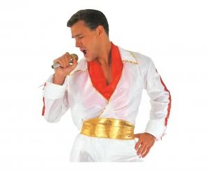 Elegant Elvis maskeradset med skjorta, byxor & bälte stl. L SL-EELL by Godan color Svart