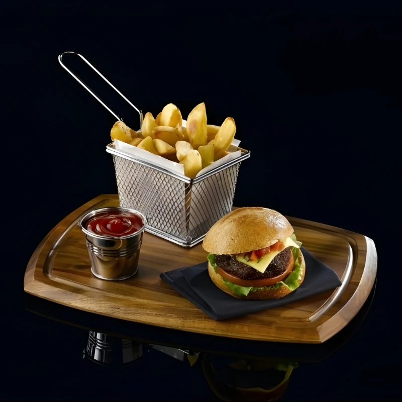 Minifritöskorg för servering 10 x 8 x 7,5 cm - Rostfritt stål SVB1008 by Genware color Svart