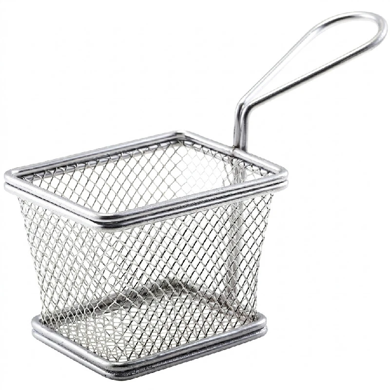 Minifritöskorg för servering 10 x 8 x 7,5 cm - Rostfritt stål SVB1008 by Genware color Svart
