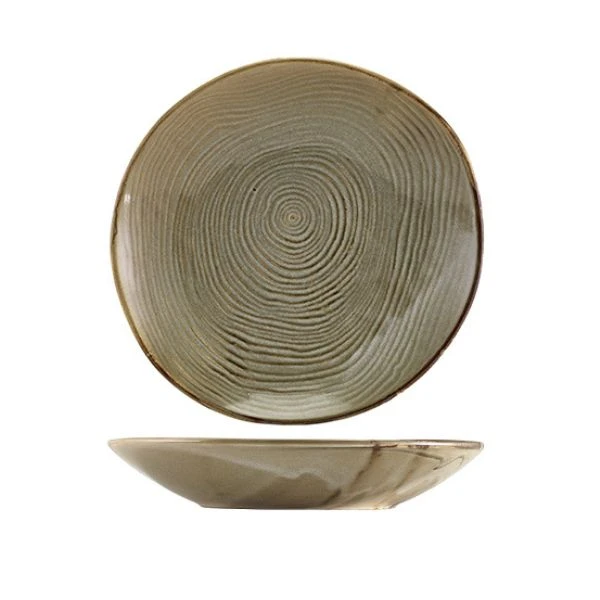 Djup Tallrik / Skål 26cm - Grey Organic Coupe Terra CB-PGG26 by Genware color Svart