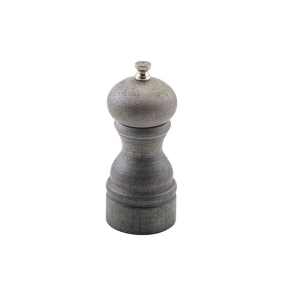 Salt- eller pepparkvarn i grått trä 13,8 cm SPWD13G by Genware color Svart