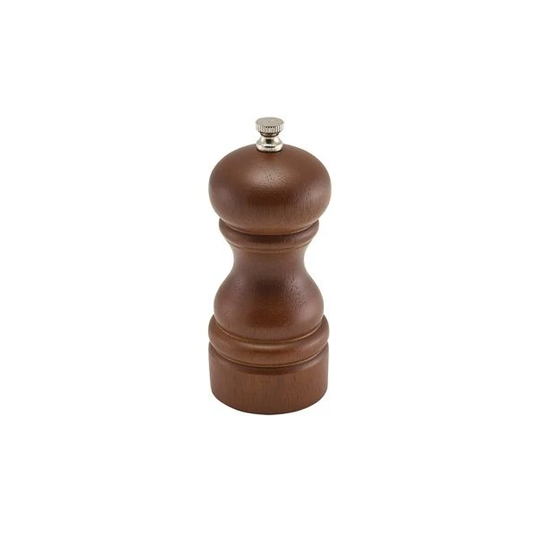 Salt- eller pepparkvarn i mörkt trä 13 cm SPWD13 by Genware color Svart