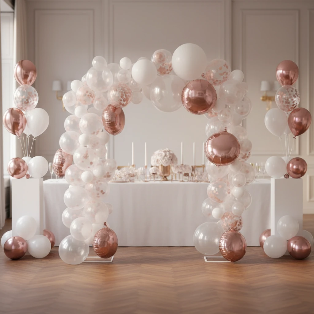 Ballongbåge 122 delar roséguld 491021490 by Koop color Koppar