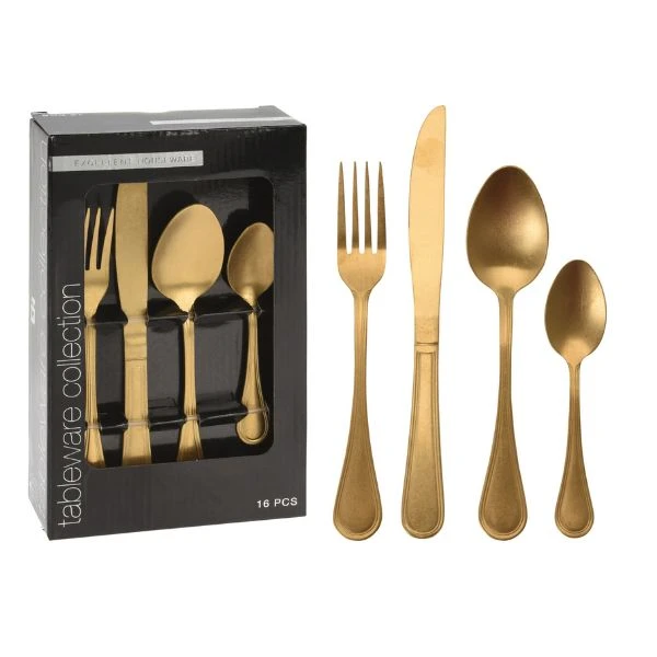Bestickset 16 delar antikguld CC4100750 by Koop color Antiek goud