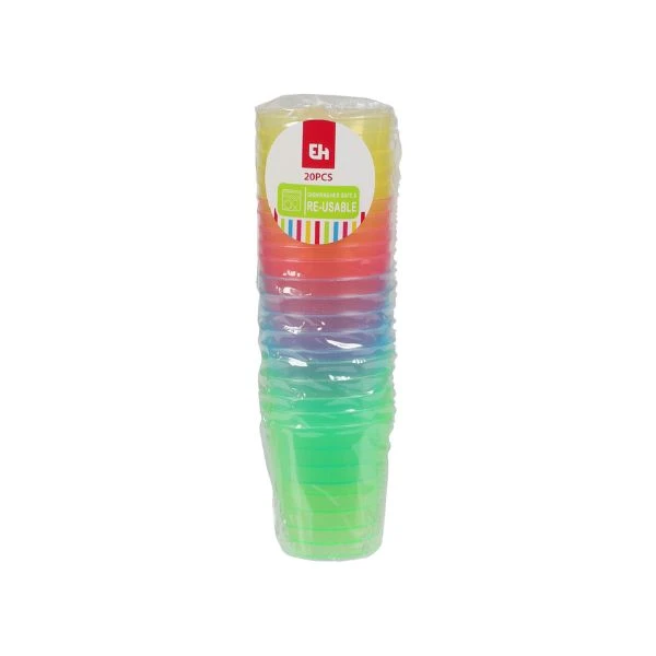 Shotglas 30 ml, 20 stycken, 4 färger 178000650 by Koop color Helder