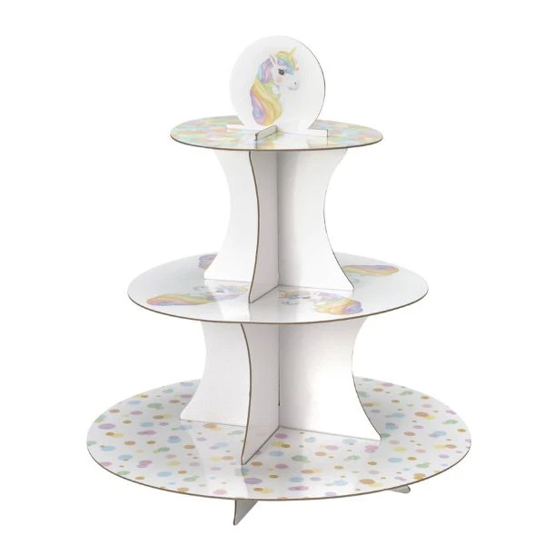 Unicorn kakställ i papp, 3 våningar 491020200 by Koop color Svart