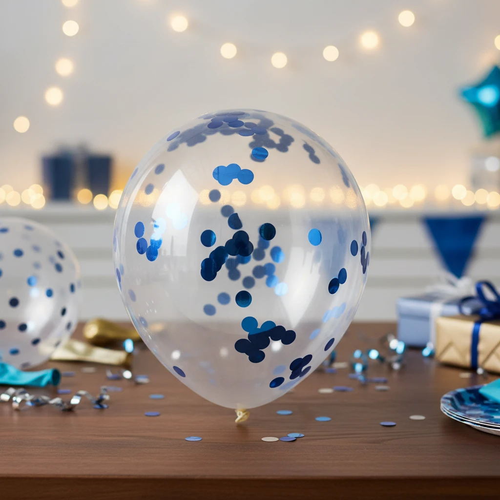 Ballonger med konfetti blå 8 st 491020620 by Koop color Blauw