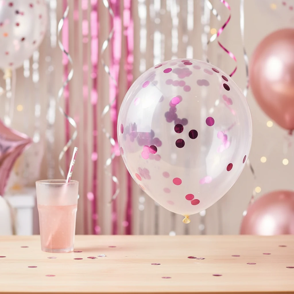 Ballonger med konfetti rosa 8 st 491020760 by Koop color Rosa