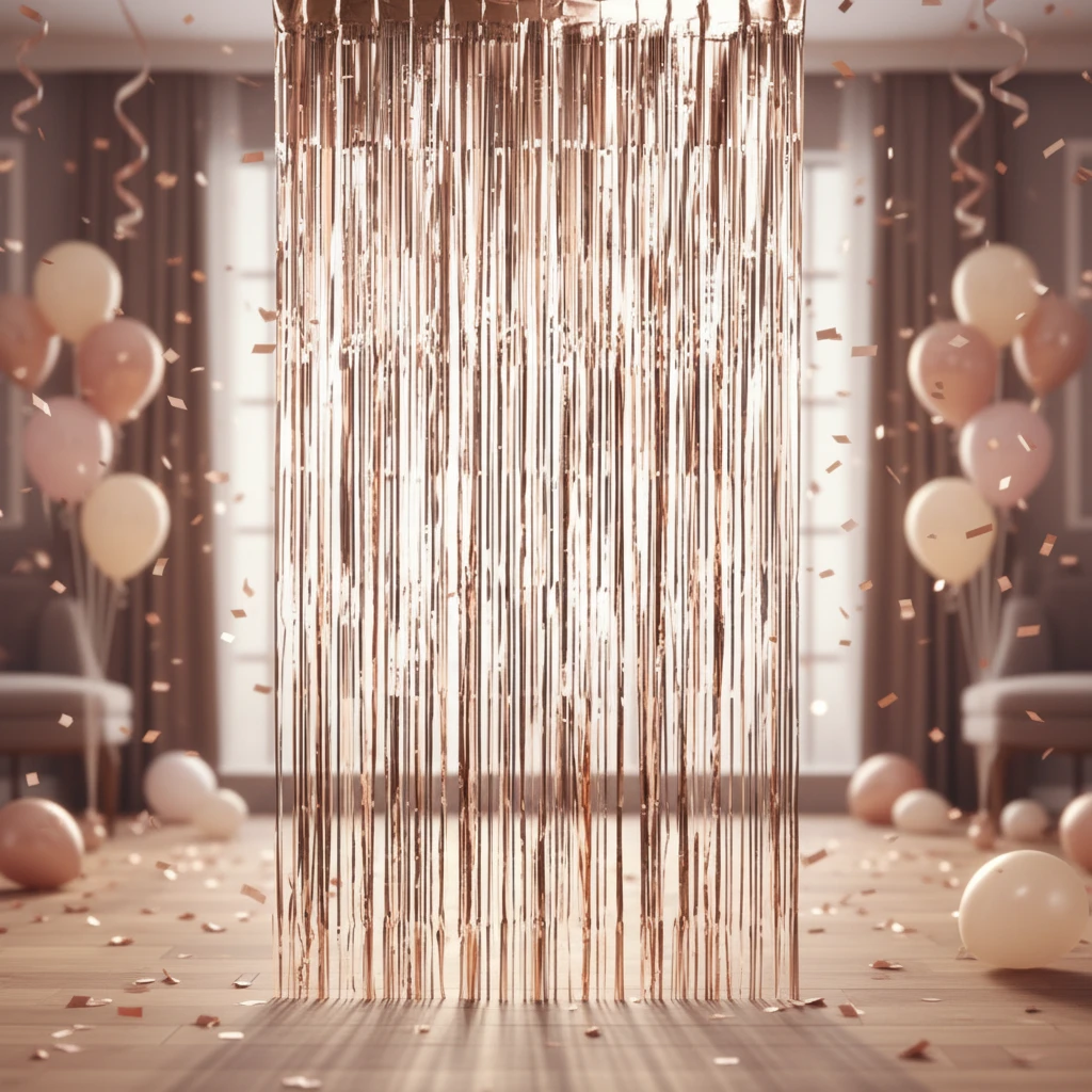 Festgardin 200x100cm Rosegold 491020950 by Koop color Svart