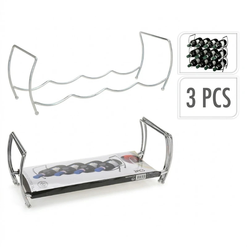 Stapelbart vinställ 3 delar 529003100 by Koop color Silver