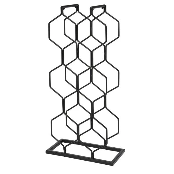Vinställ i metall för 8 flaskor, svart C37880410 by Koop color Svart