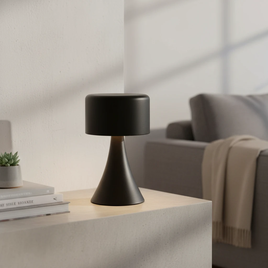 Bordslampa LED, dia. 12x21cm batteridriven C46000520 by Koop color Svart