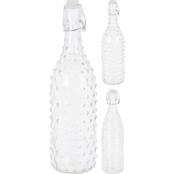 Glasflaska med bygelkork 1000 ml CD1001690 by Koop color Helder