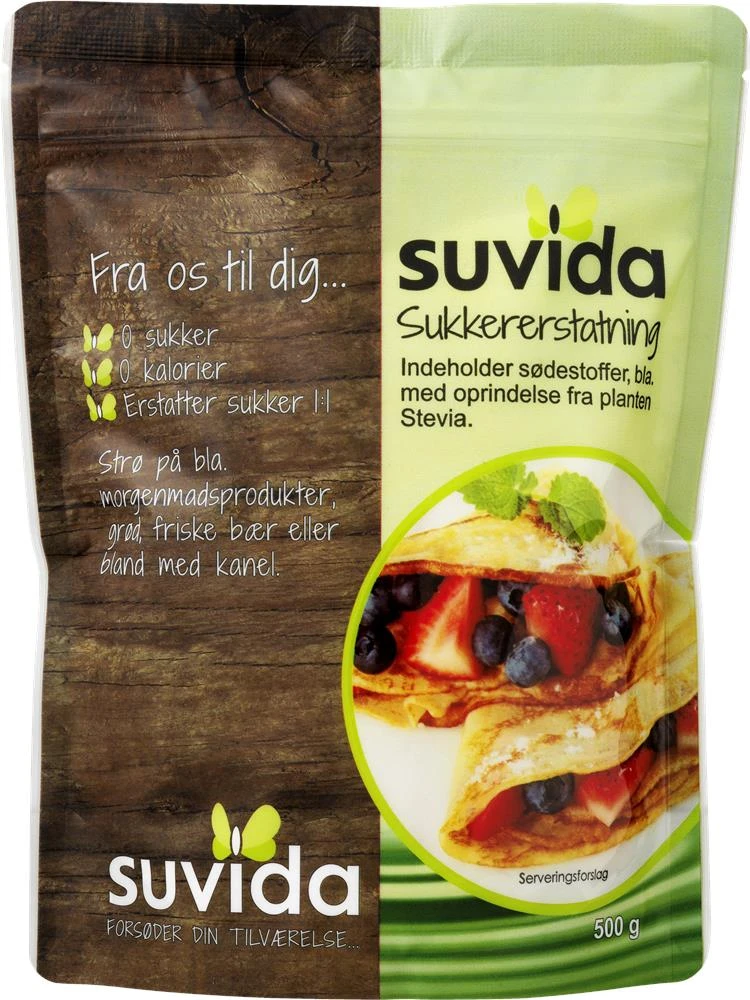 Sockerersättning med Stevia DS (500 G) 232238 by Suvida color Svart