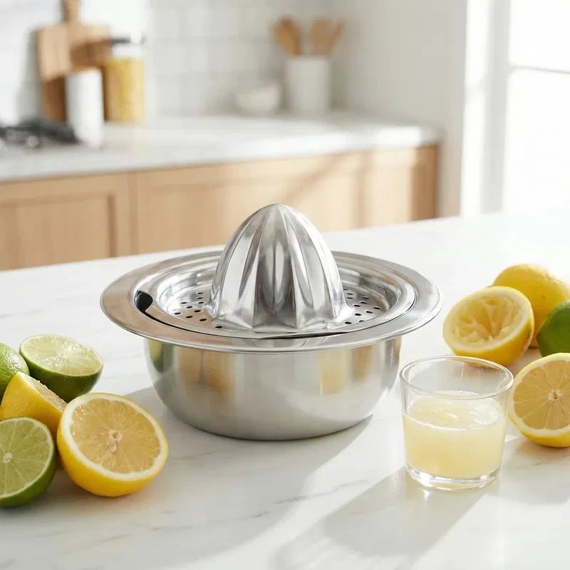 Citronpress i rostfritt stål 16 cm 9007420 by Koop color Silver