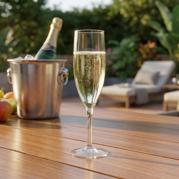 Champagne Light Frosted 18 cl – Polykarbonat 300118 by GLASS4EVER color Helder