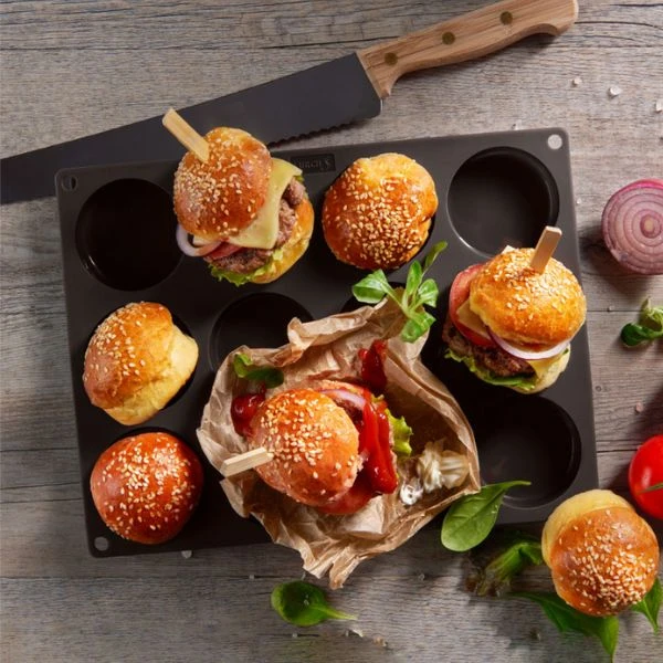 Lurch Flexiform BurgerBun 12 st. Ø6cm LU85087 by LURch color Svart